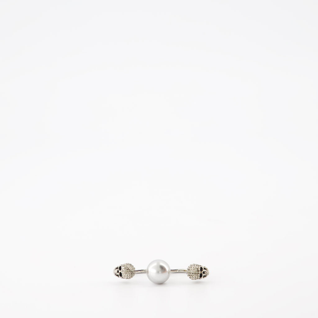 Gioielli Bague double Skull Alexander McQueen Argento Femme