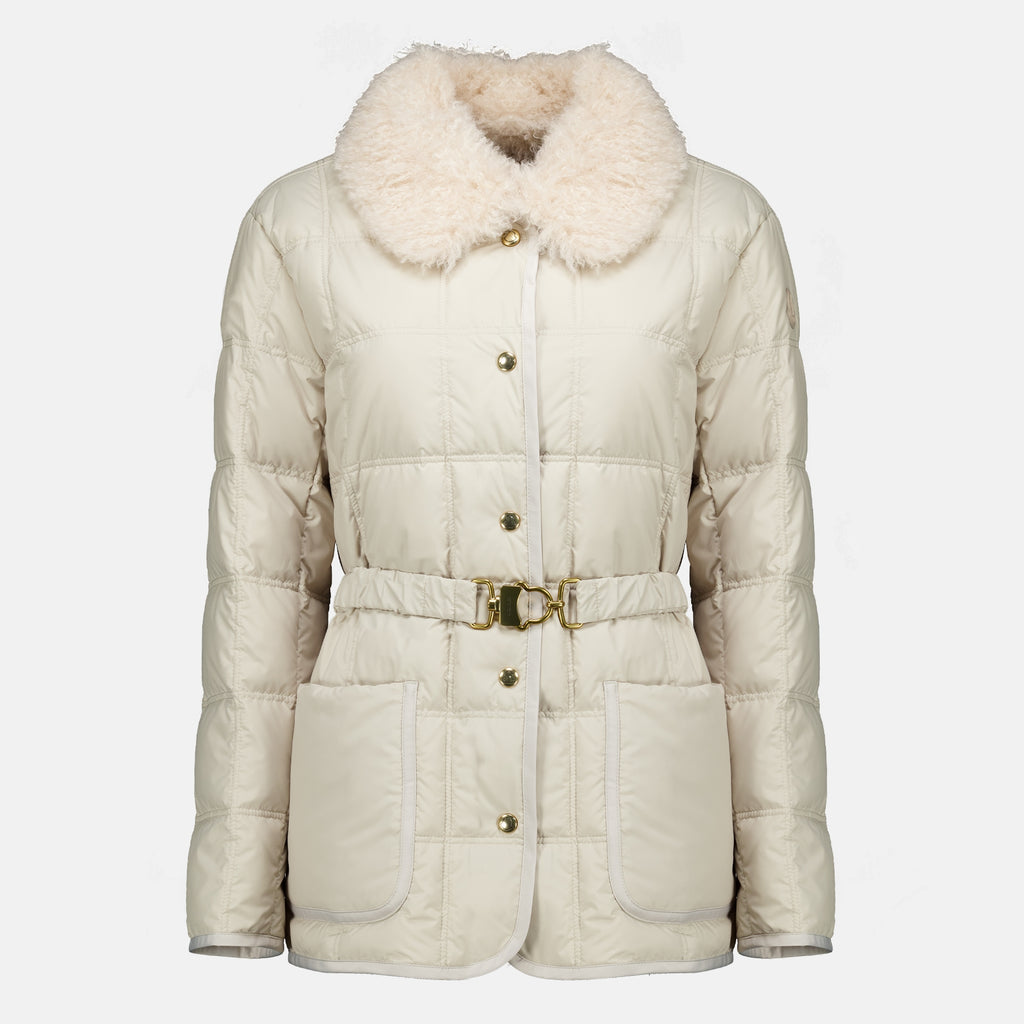Manteaux Casaco de Plumas Cygnes Bege com Cinto Moncler Beige Femme
