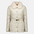 Manteaux Casaco de Plumas Cygnes Bege com Cinto Moncler Beige Femme