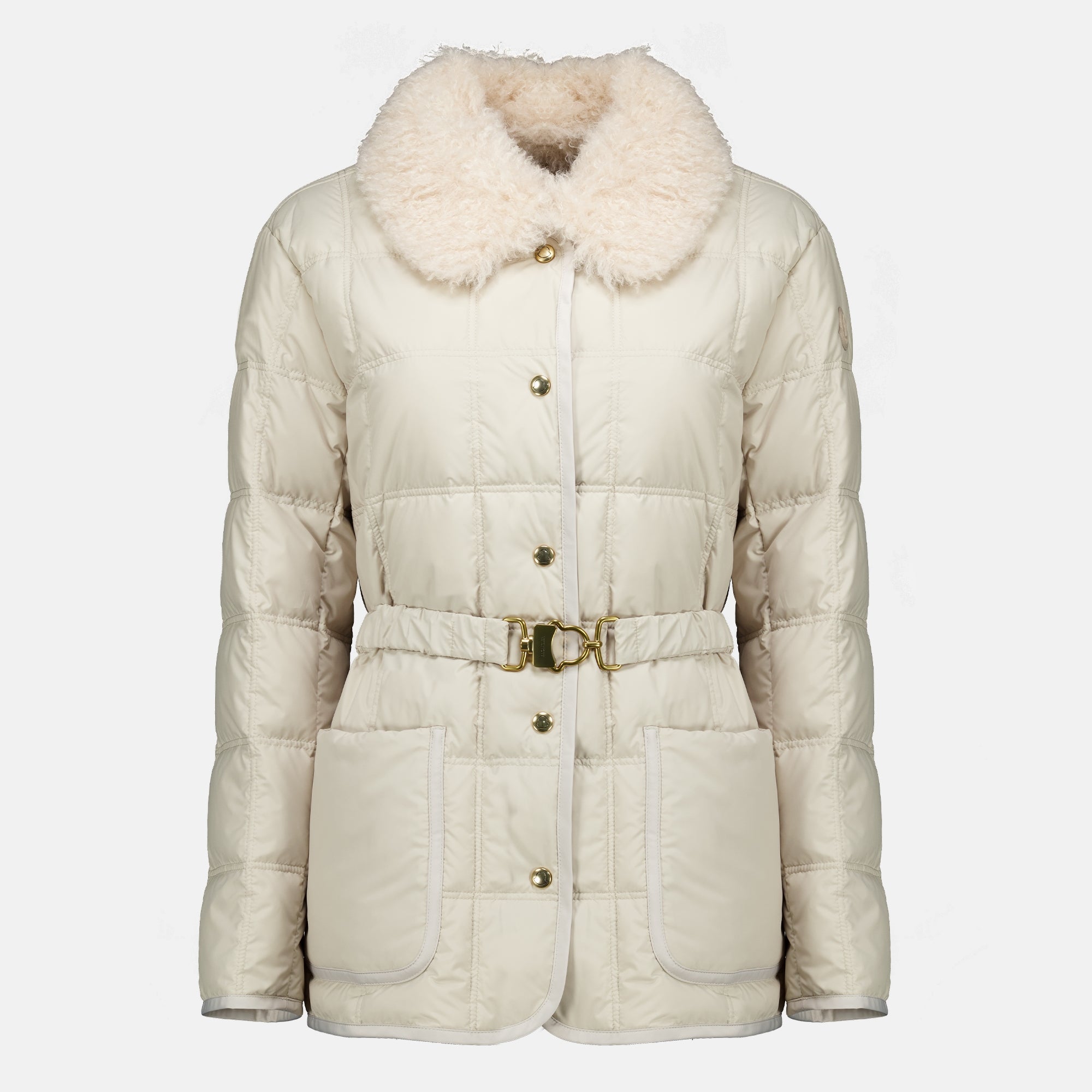Manteaux Giacca imbottita beige Cygnes con cintura Moncler Beige Femme