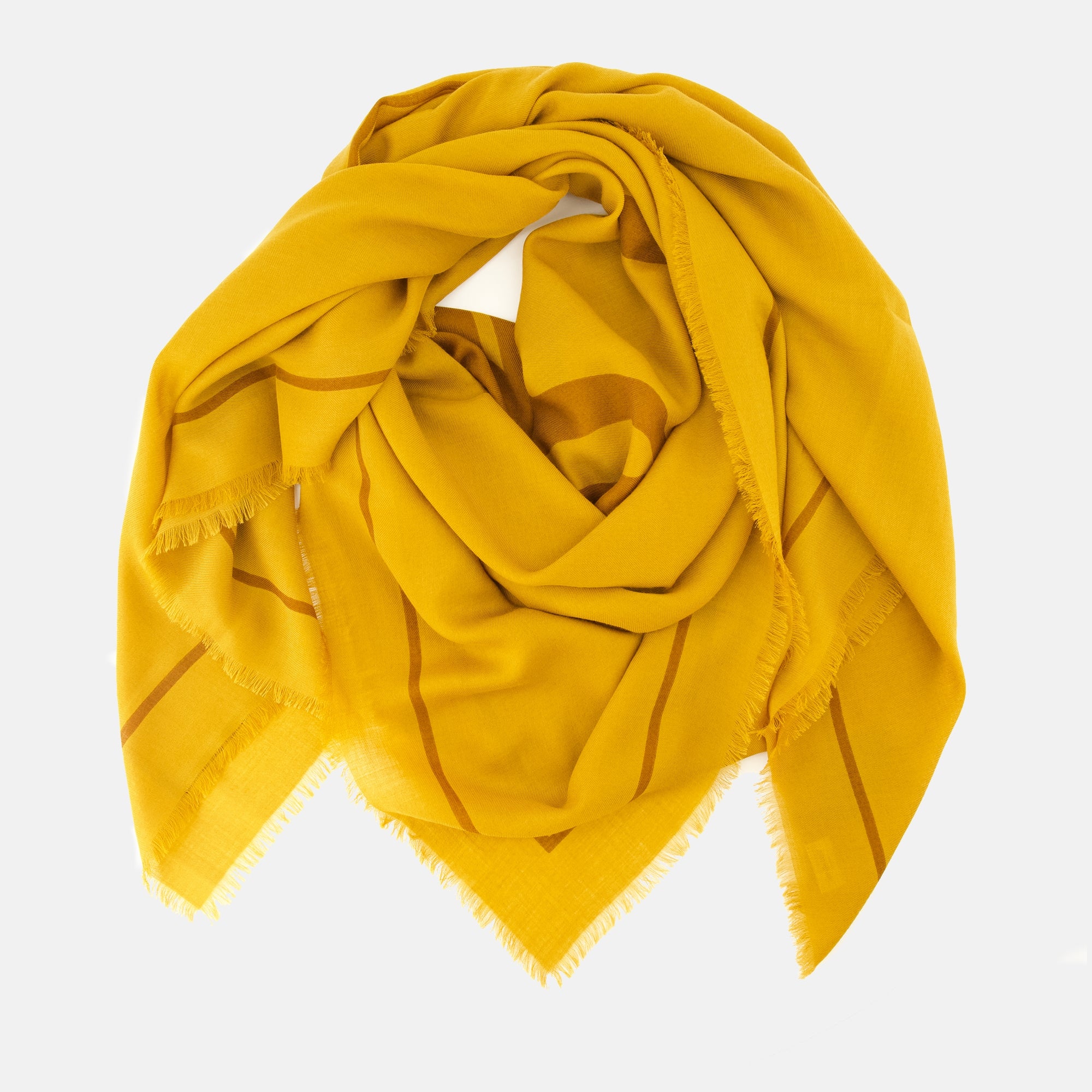 Écharpes, foulards et gants Carré de soie Cassandre en laine jaune Saint Laurent Jaune Femme