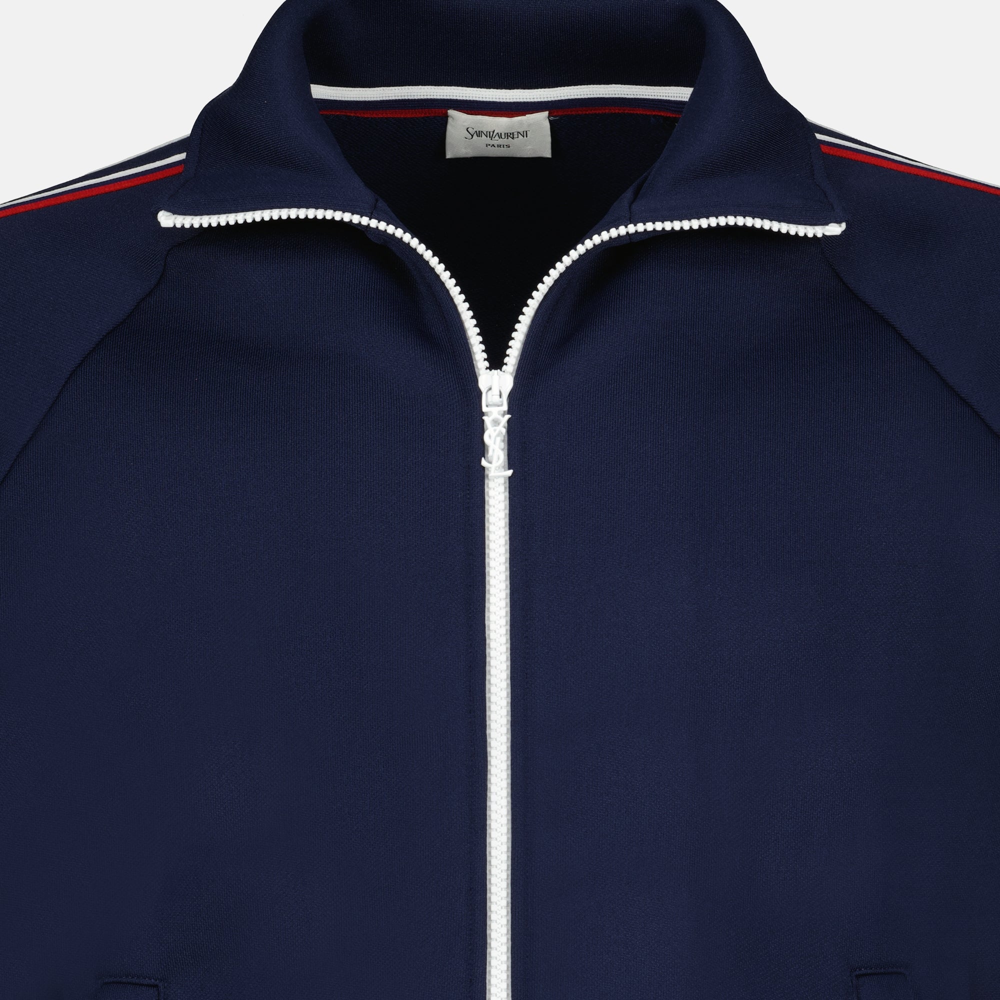 Image de l'article Veste tracksuit en molleton bleu de la marque Saint Laurent pour Homme - Saison Printemps-Été 2026 - Vue détaillée_1