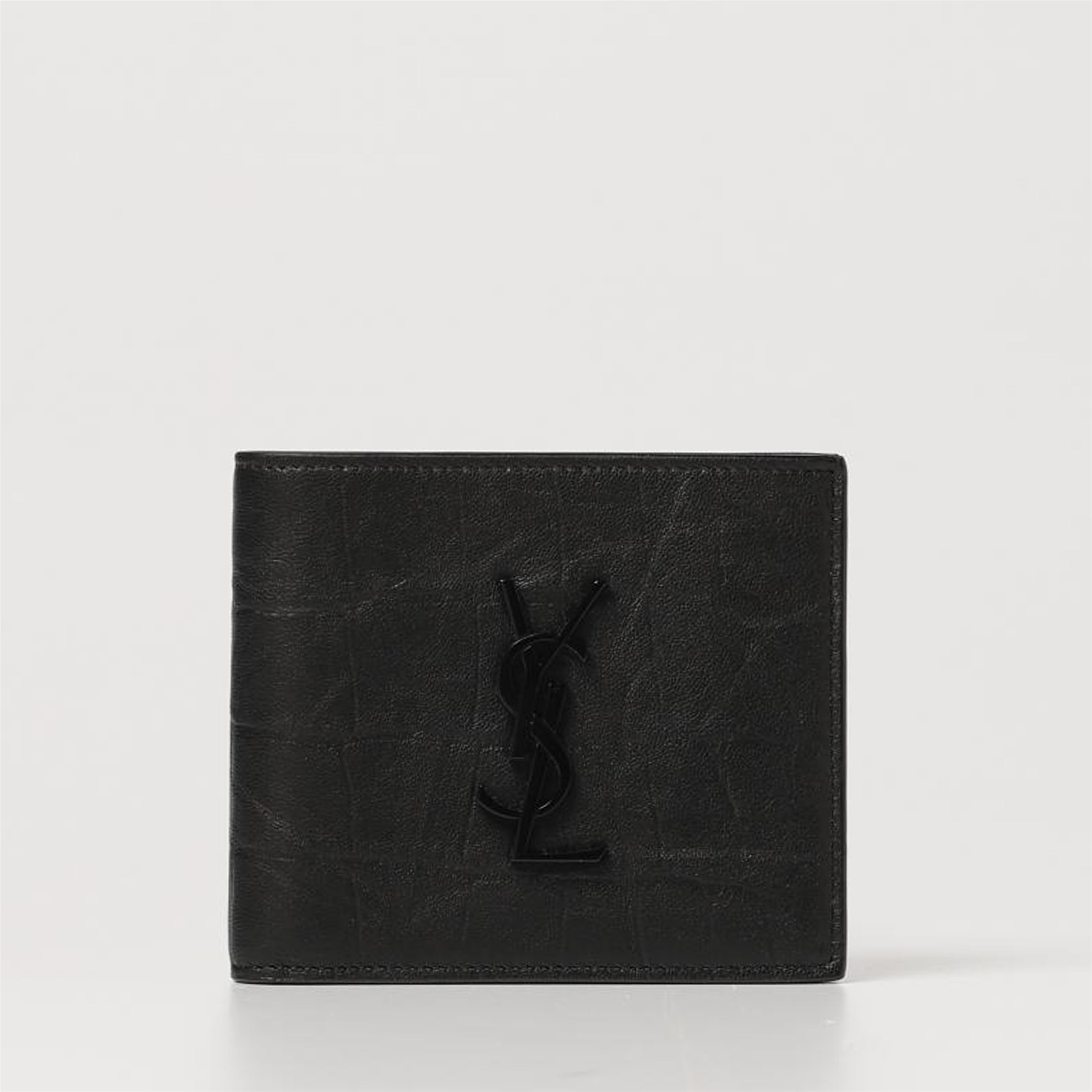 Small leather goods Portefeuille Cassandre effet croco Saint Laurent Black Homme