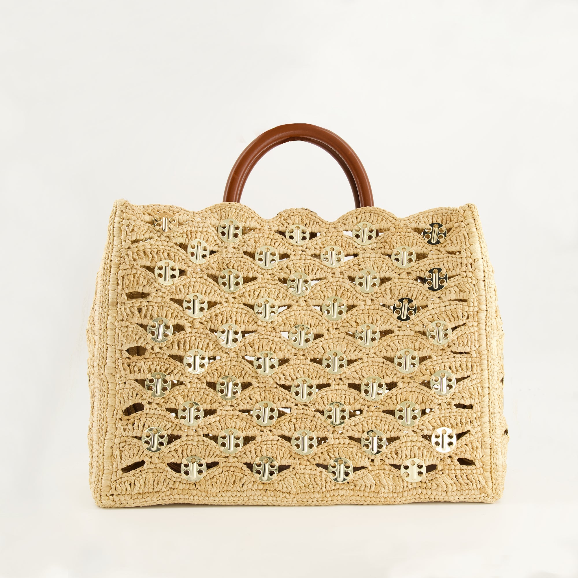 Sacs cabas Sac cabas Disc-Link Rabanne Beige Femme