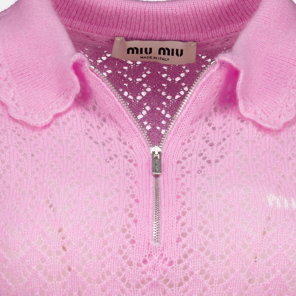 Polos Rosa Kaschmir- und Seiden-Polo Miu Miu Rose Femme