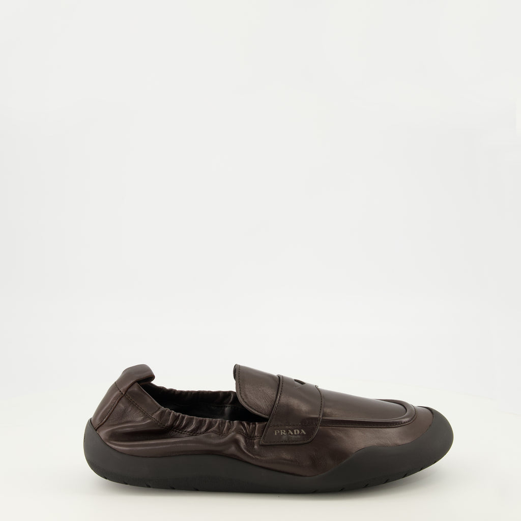 Mocassins Speedrock Mocassini in Pelle Marrone Prada Marron Homme