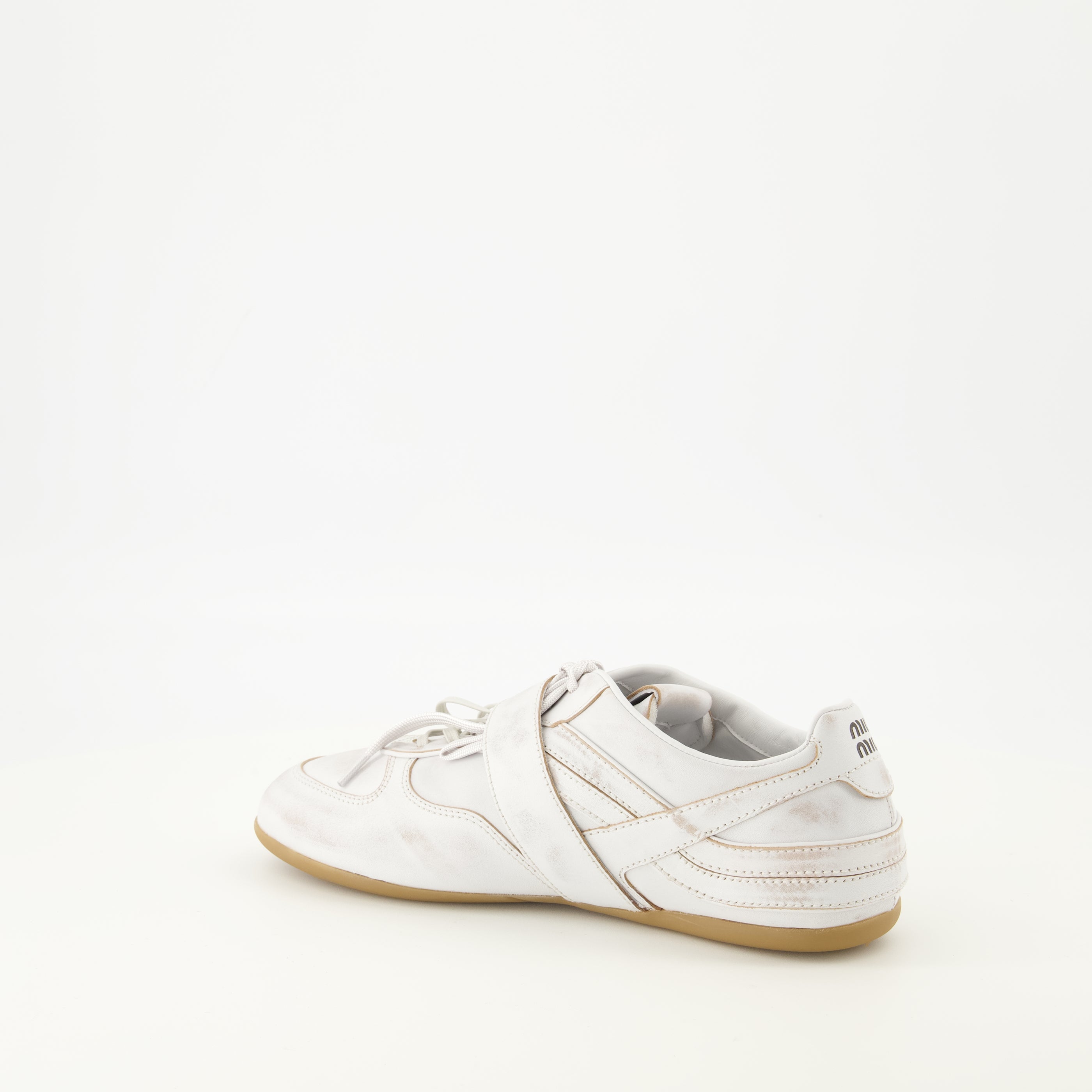 Baskets Baskets Gymnasium en cuir blanc Miu Miu Blanc Femme