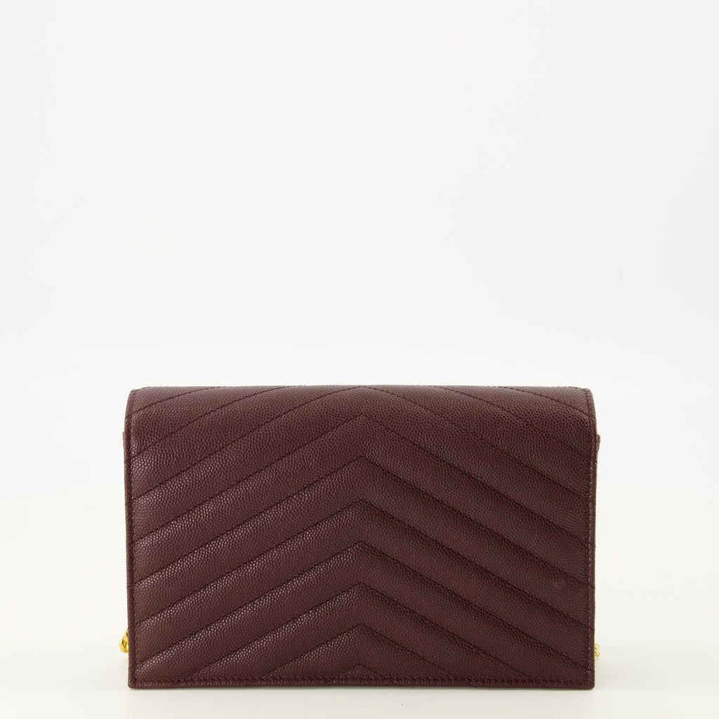 Sacs bandoulière Carteira Envelope Cassandre com Cadeia em Couro Bordeaux Saint Laurent Bordeaux Femme