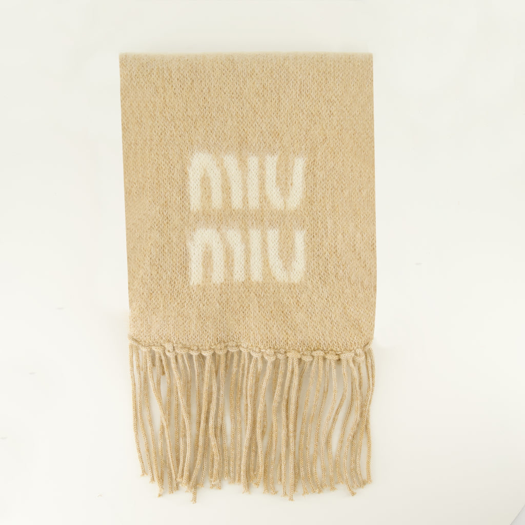 Écharpes, foulards et gants Sciarpa in Mohair Beige Miu Miu Beige Femme