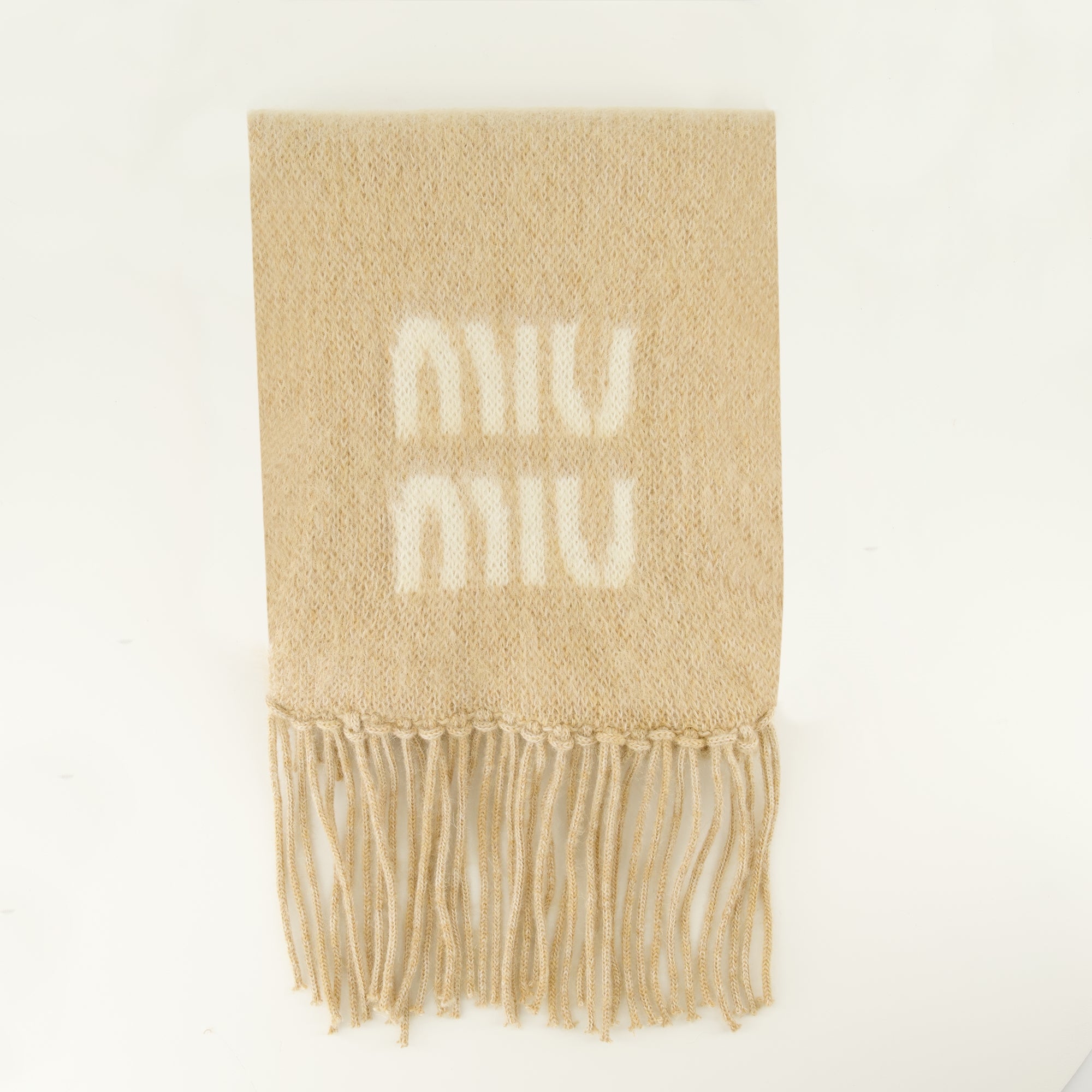 Écharpes, foulards et gants Écharpe en mohair beige Miu Miu Beige Femme