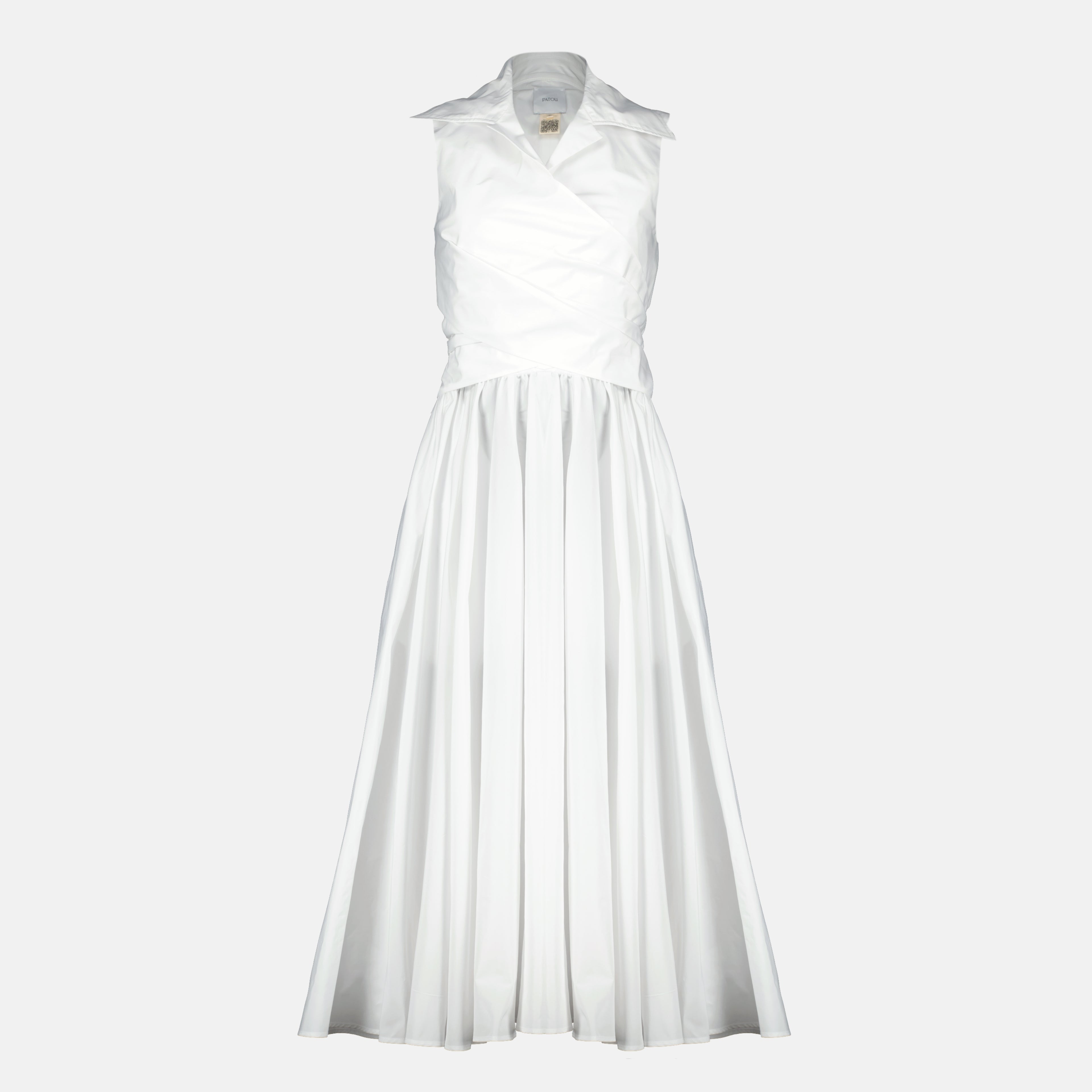 Image de l'article Robe drapée blanche en faille recyclé de la marque Patou pour Femme - Saison Printemps-Été 2026 - Vue de Face