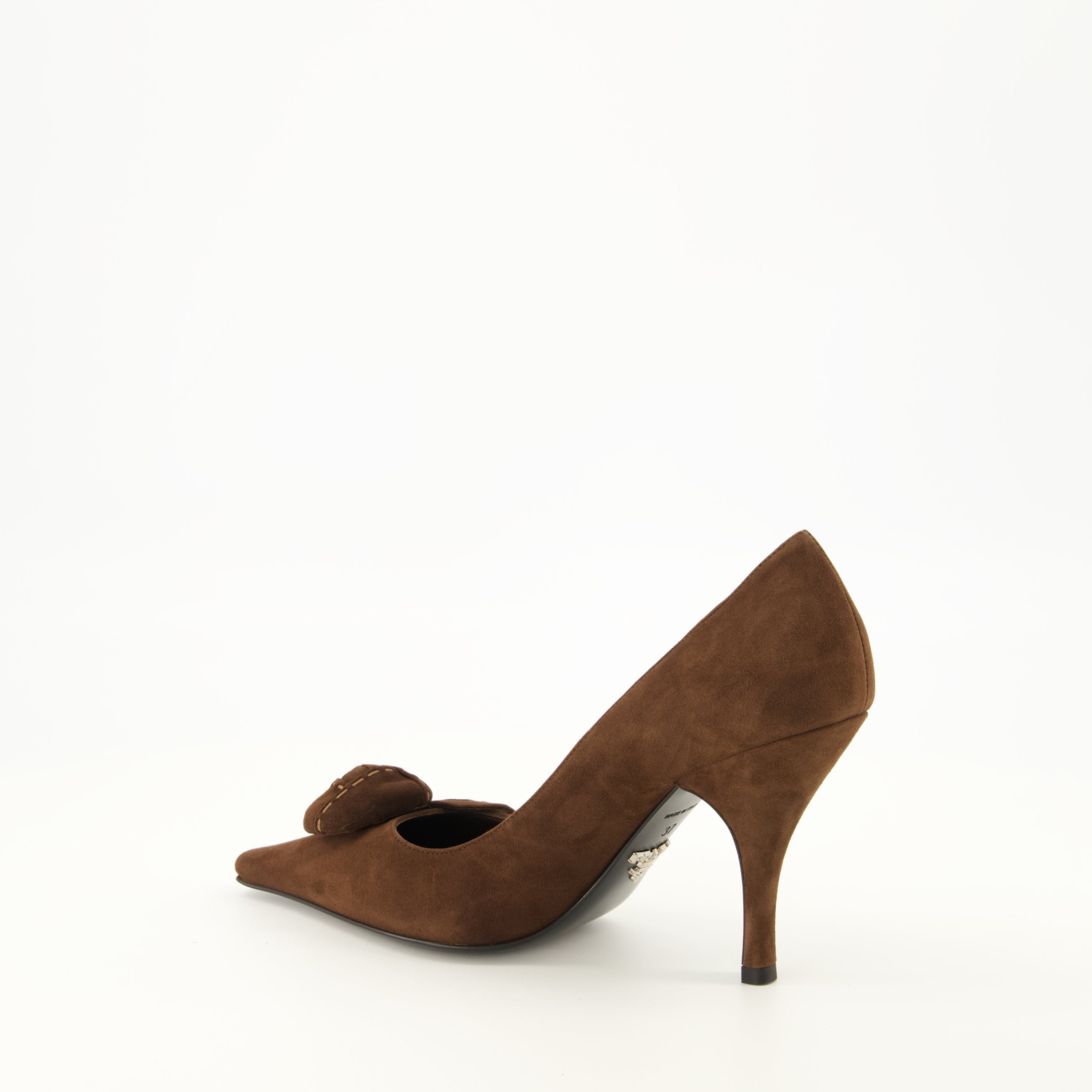 Escarpins Décolleté in suede marrone Prada Marron Femme