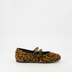 Chaussures plates 프린트 발레리나 Prada Marron Femme