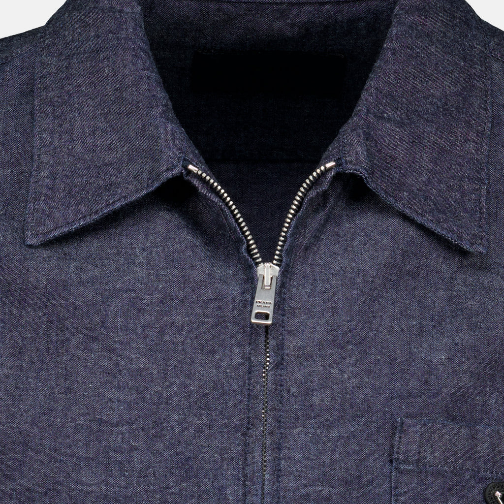 Chemises Camicia Chambray Prada Bleu foncé Homme