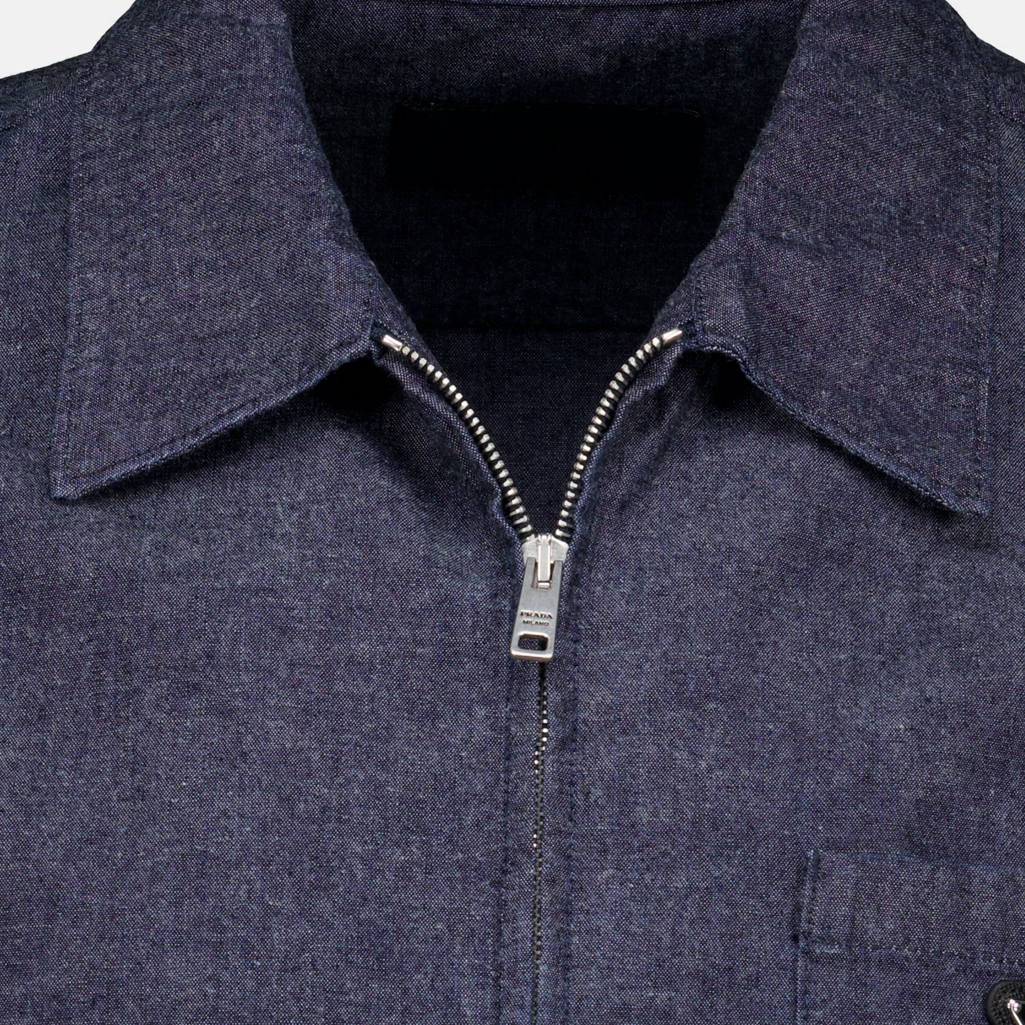 Chemises Camicia Chambray Prada Bleu foncé Homme