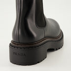 Boots and ankle boots Leather Ankle Boots Prada Black Homme