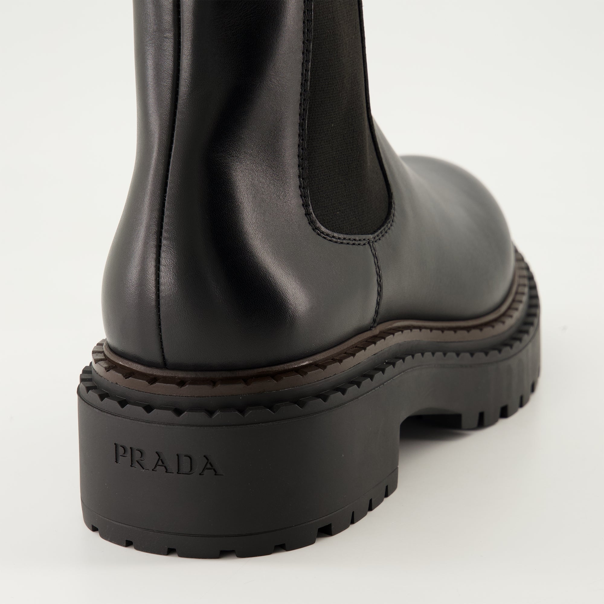 Boots and ankle boots Leather Ankle Boots Prada Black Homme