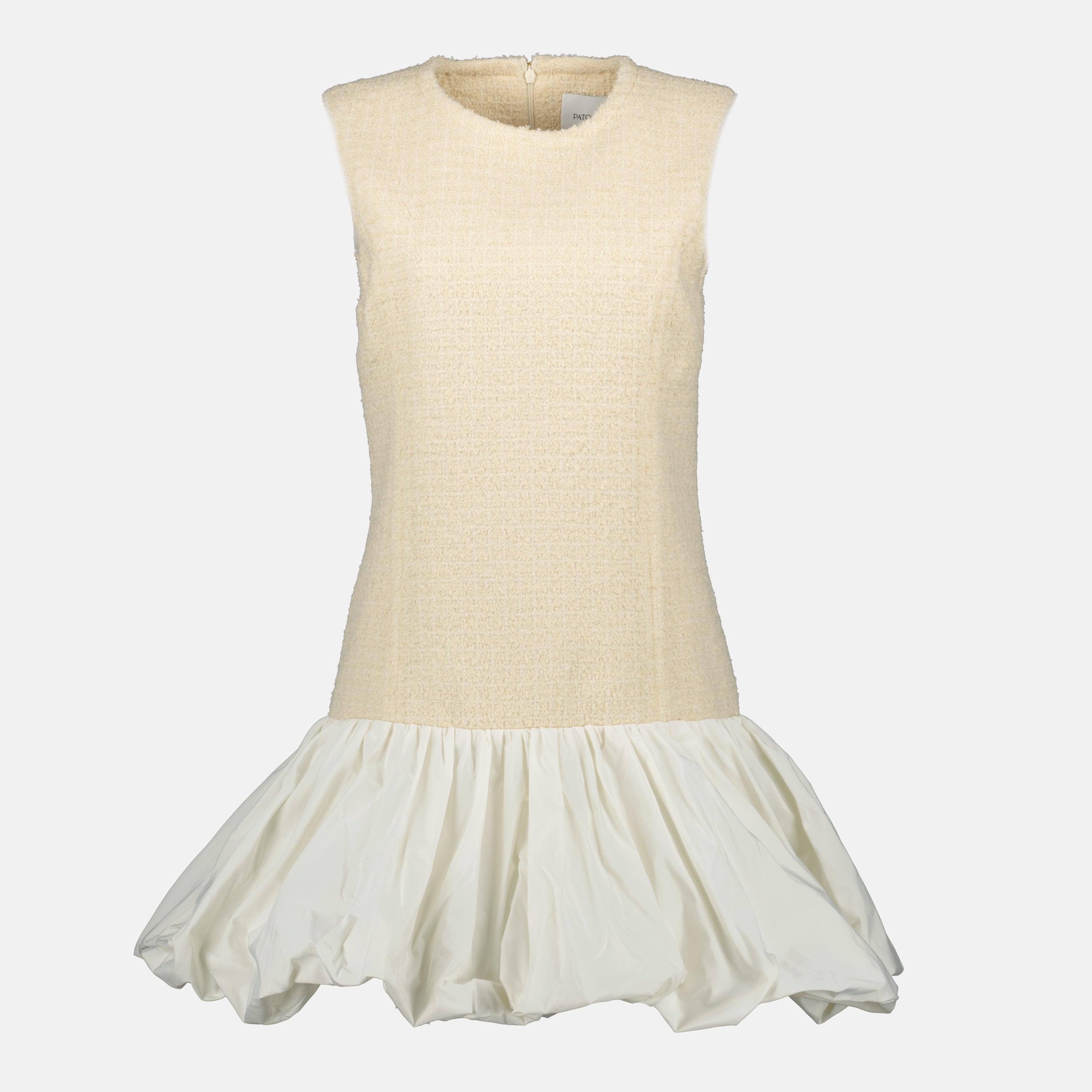 Immagine del vestito in tweed con volant del marchio Patou per donna - Stagione Autunno-Inverno 2025 - Vista Frontale