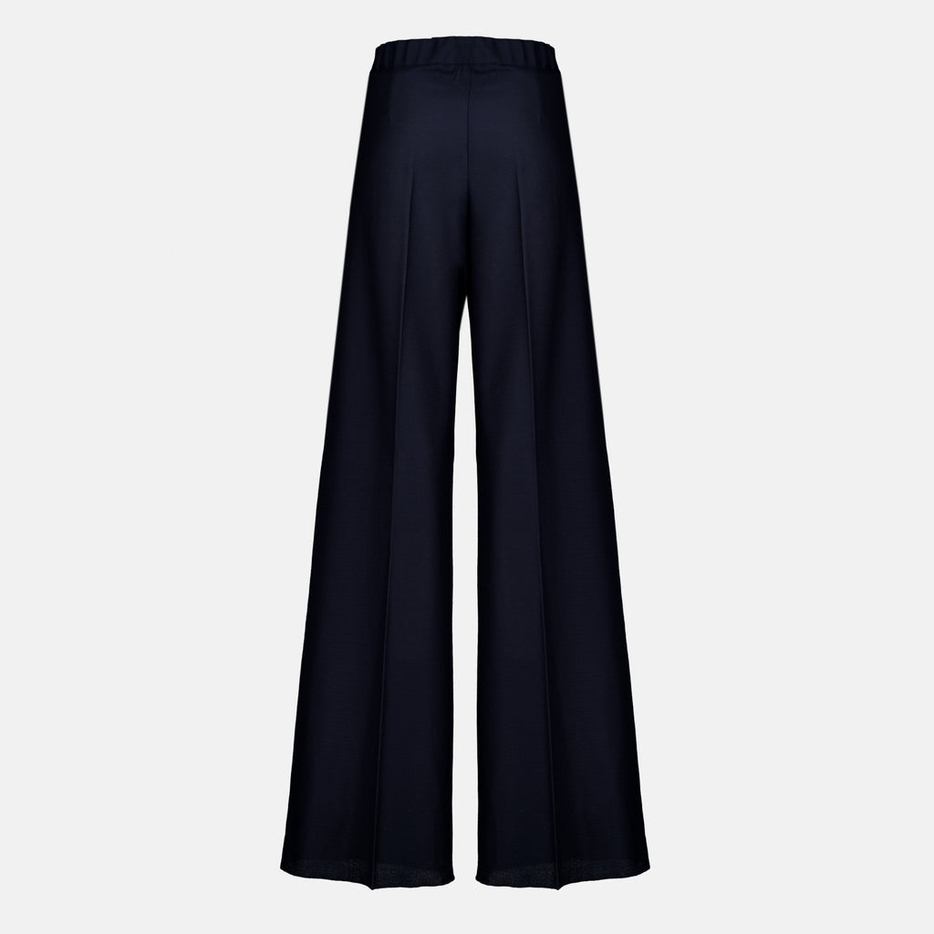 Pantalons Calças Largas em Jersey Azul Marinho Max Mara Bleu foncé Femme