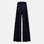 Pantalons Pantaloni Jersey Larga in Blu Navy Max Mara Bleu foncé Femme