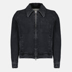 Vestes Schwarze Denim-Reißverschlussjacke Ami PARIS Noir Homme