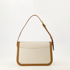 Image de l'article Sac en cuir et coton de la marque Saint Laurent pour Femme - Saison Printemps-Été 2025 - Vue de Dos