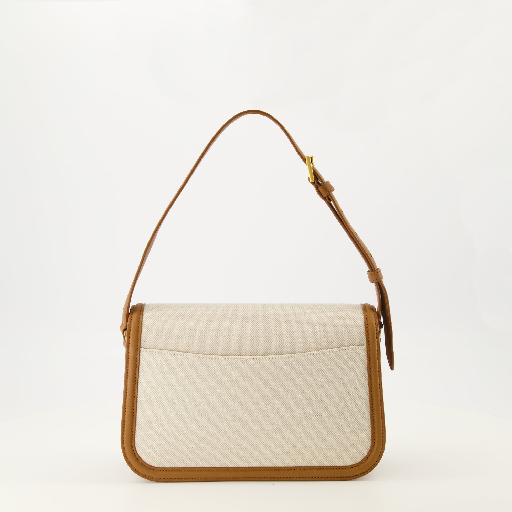 Image of the item Leather and cotton bag by the brand Saint Laurent for Women - Spring-Summer 2025 - Back View