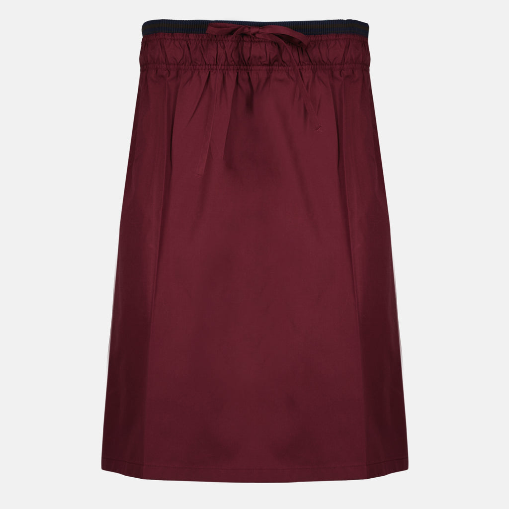 Jupes Falda Midi Burdeos en Popelín Prada Bordeaux Femme