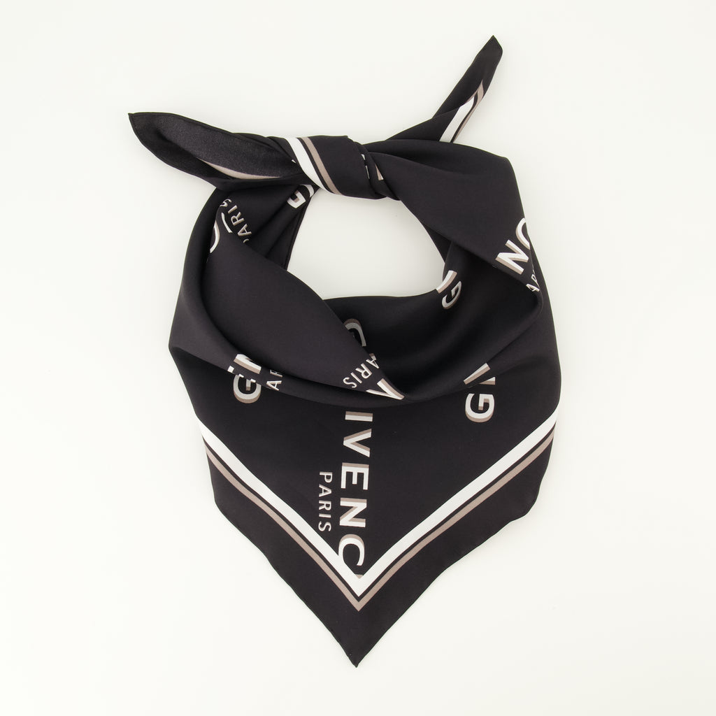 Écharpes, foulards et gants Petit carré en soie Shadow noir Givenchy Noir Femme