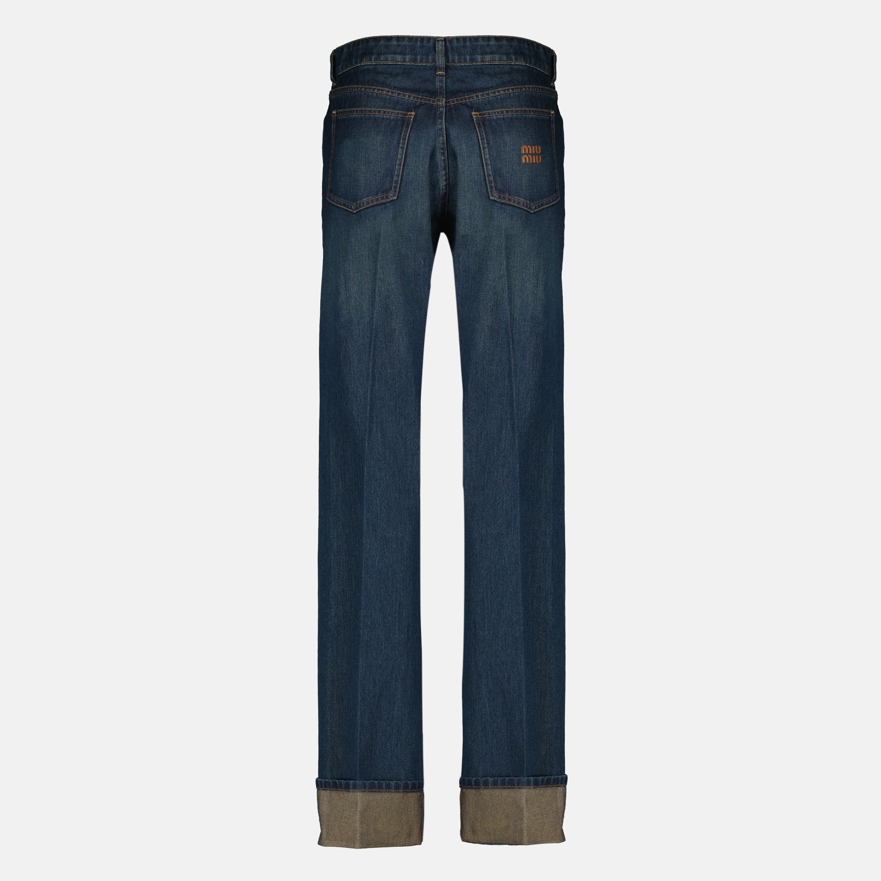 Image de l'article Jean droit bleu de la marque Miu Miu pour Femme - Saison Printemps-Été 2026 - Vue détaillée_1