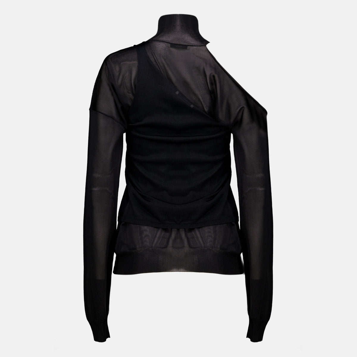 Maille Black Silk Organza Top Fendi Noir Femme