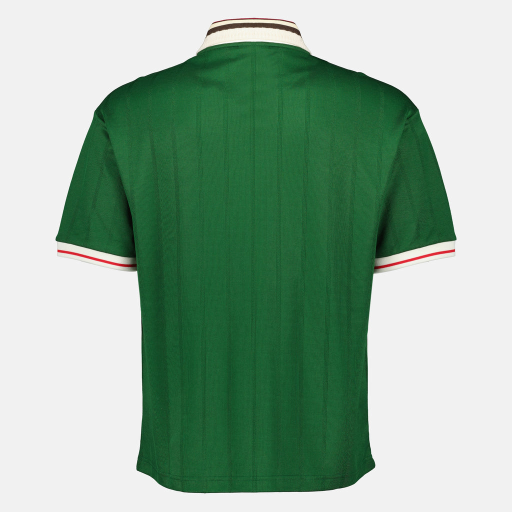 Image de l'article Polo D-Hibiscus vert en coton de la marque Drole De Monsieur pour Homme - Saison Printemps-Été 2026 - Vue de Dos