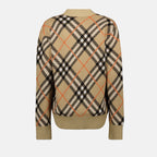 Maille Cardigan à carreaux Burberry Beige Femme