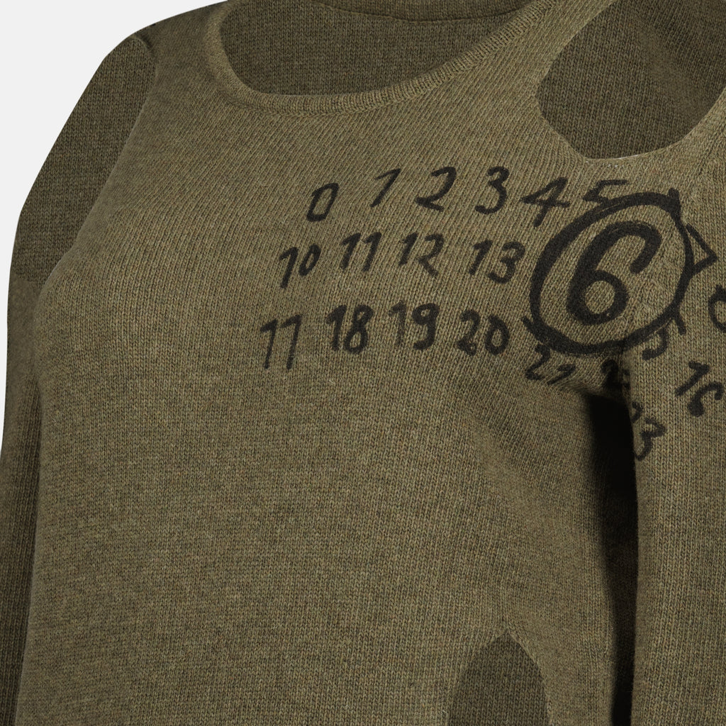 ニットウェア ホールセーター Mm6 カーキ Femme