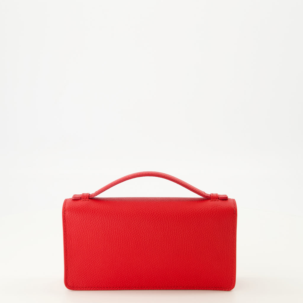 Petite maroquinerie Portafoglio a catena VLogo in pelle rossa Valentino Garavani Rouge Femme