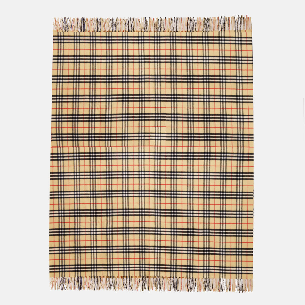Immagine della coperta Check in cashmere beige del marchio Burberry per Unisex - Stagione Primavera-Estate 2026 - Vista Frontale