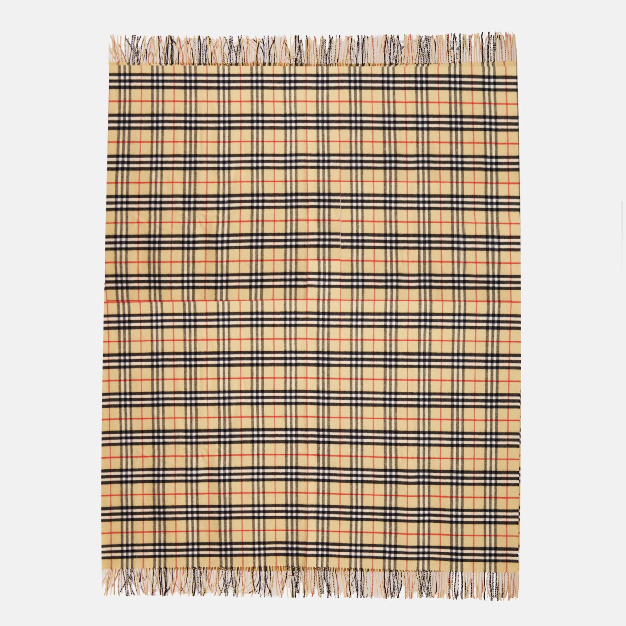 Imagen de la manta Check de cachemira beige de la marca Burberry para Unisex - Temporada Primavera-Verano 2026 - Vista Frontal