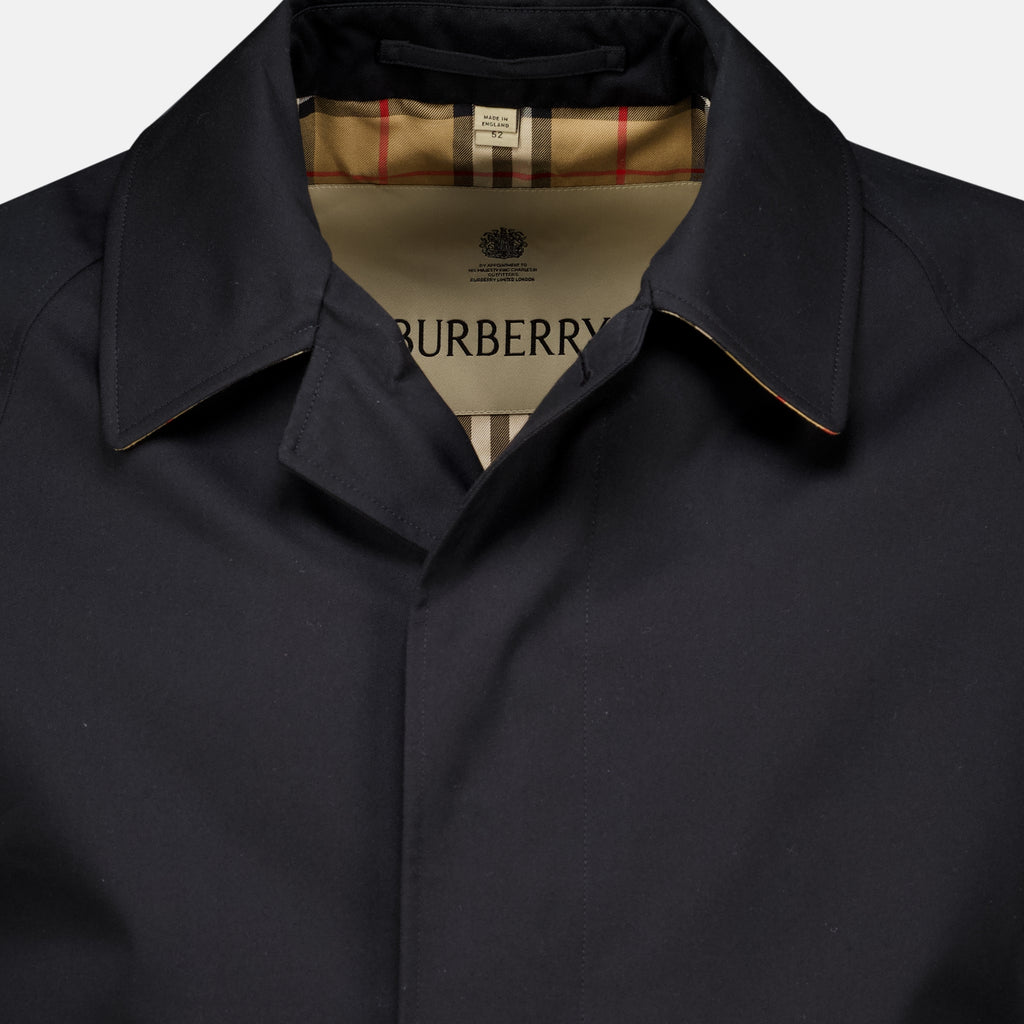 Manteaux Manteau Heritage in Gabardine Nera Burberry Noir Homme
