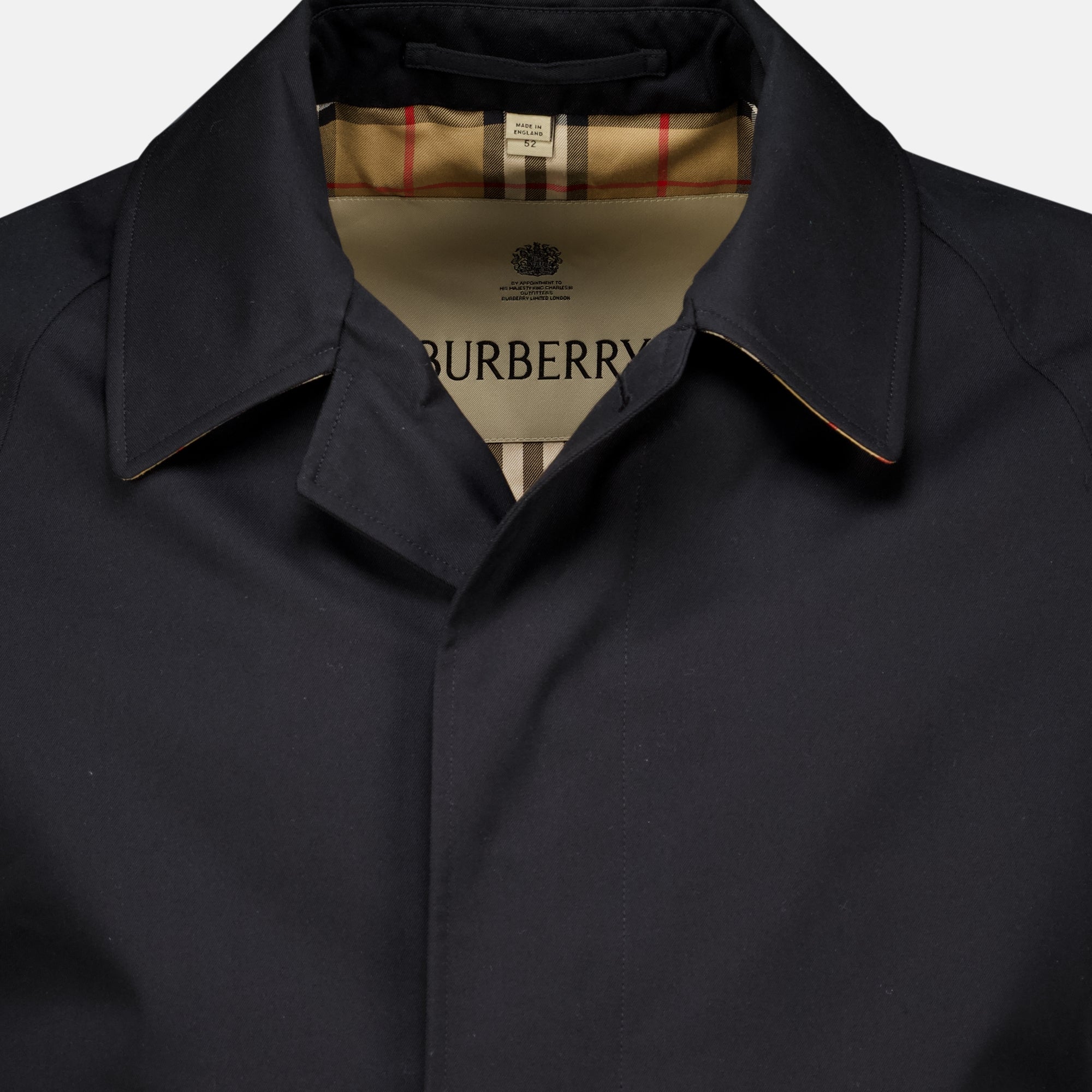 Manteaux Manteau Heritage in Gabardine Nera Burberry Noir Homme