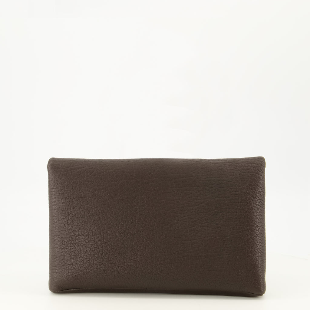 Pochettes Pochette cassandre en cuir marron Saint Laurent Marron Femme