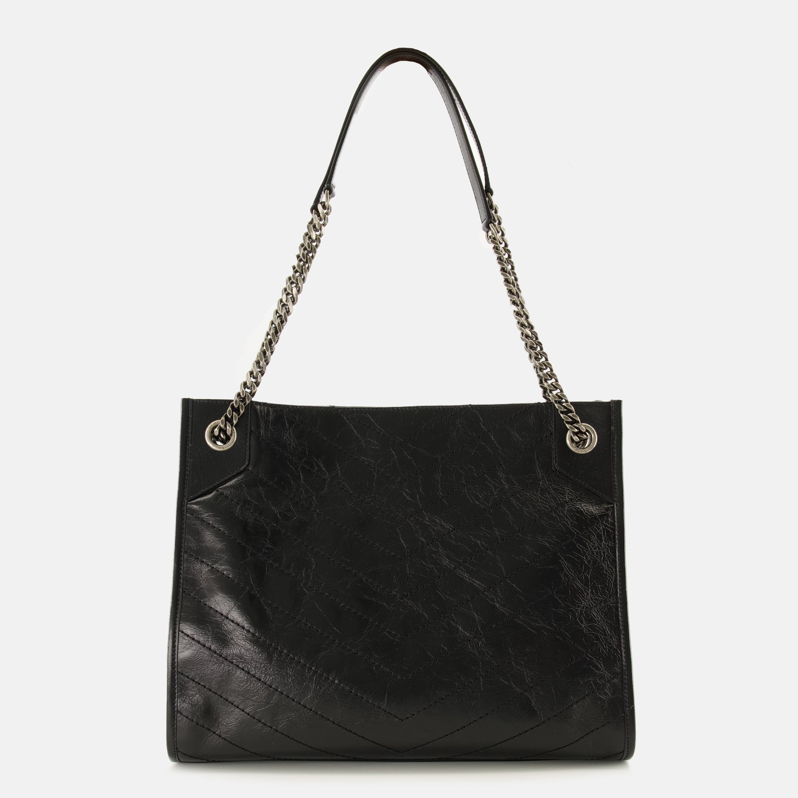 Sacs à main et épaule Niki Vintage Black Leather Shopping Bag Saint Laurent Noir Femme