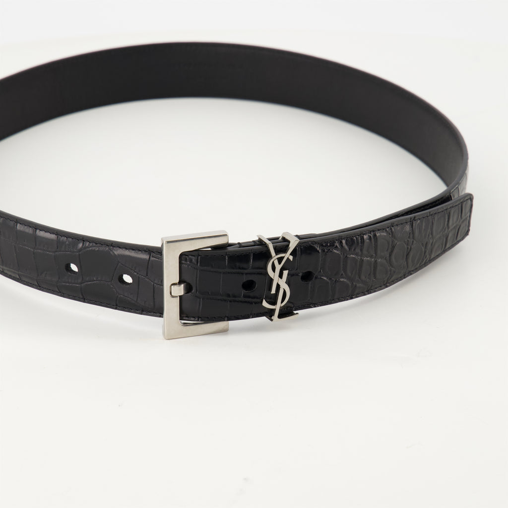 Cinturones Cinturón Cassandre YSL Saint Laurent Negro Homme