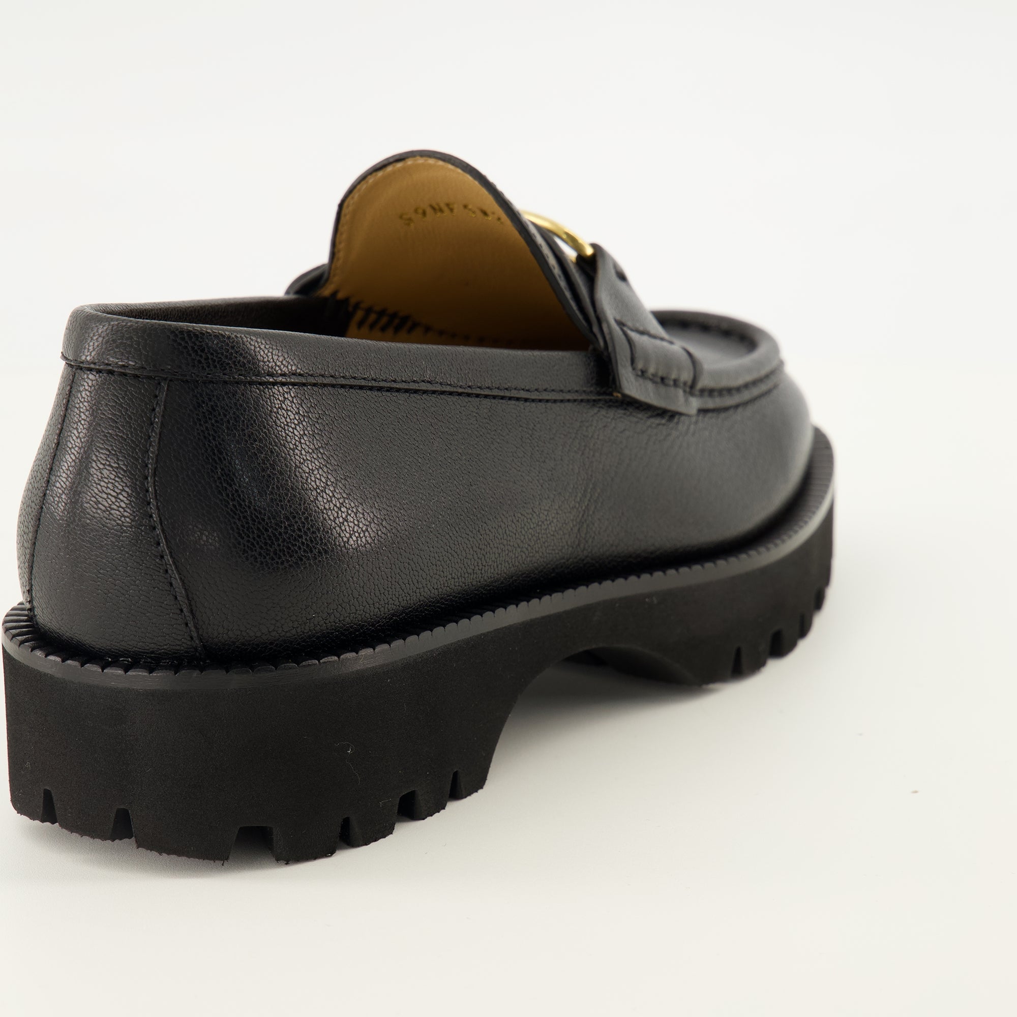 Mocassins VLogo Leather Loafers in Black Valentino Garavani Noir Femme