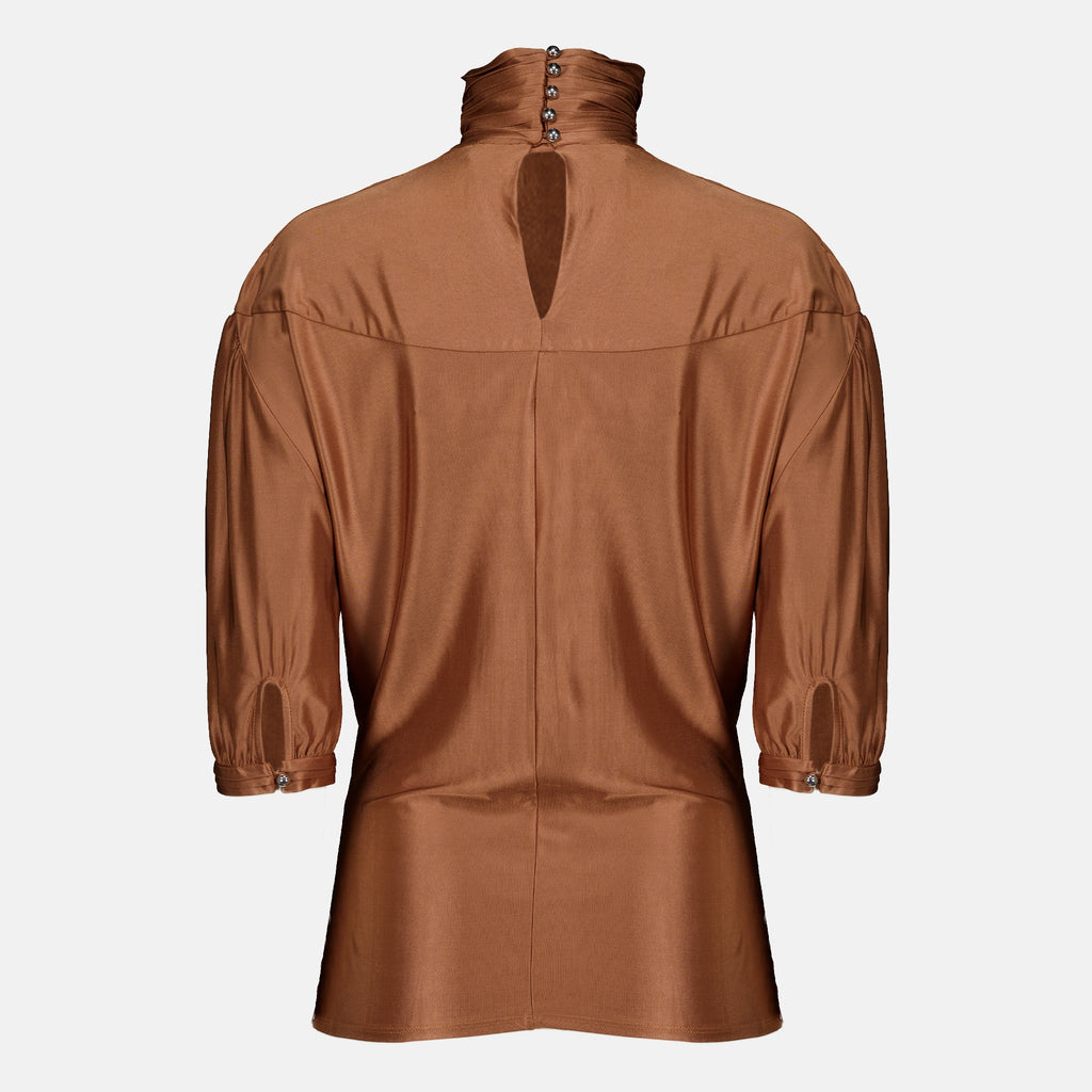 Tops Top Marrom com Pregas Rabanne Marron Femme