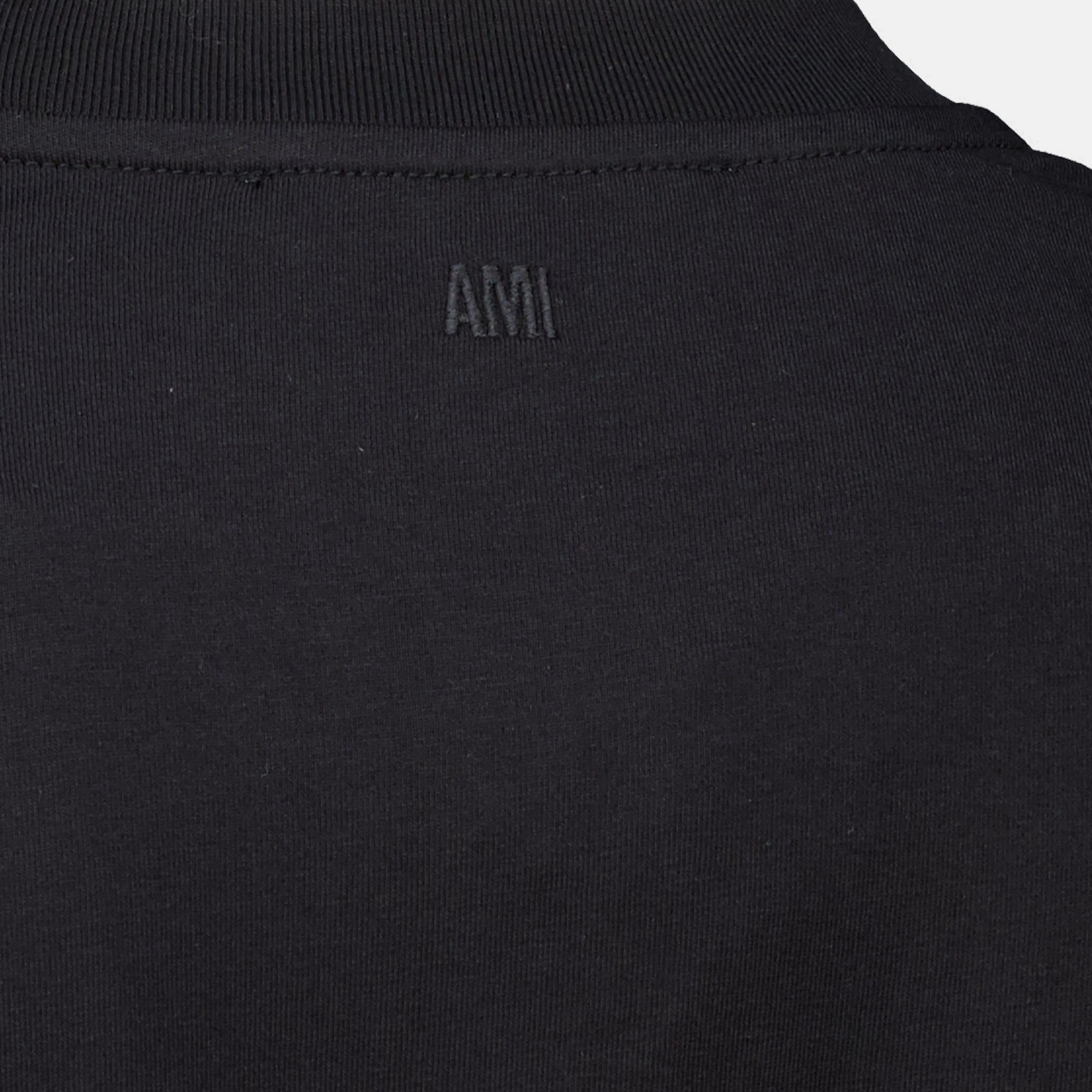 T-shirts T-shirt noir en coton Ami PARIS Noir Homme