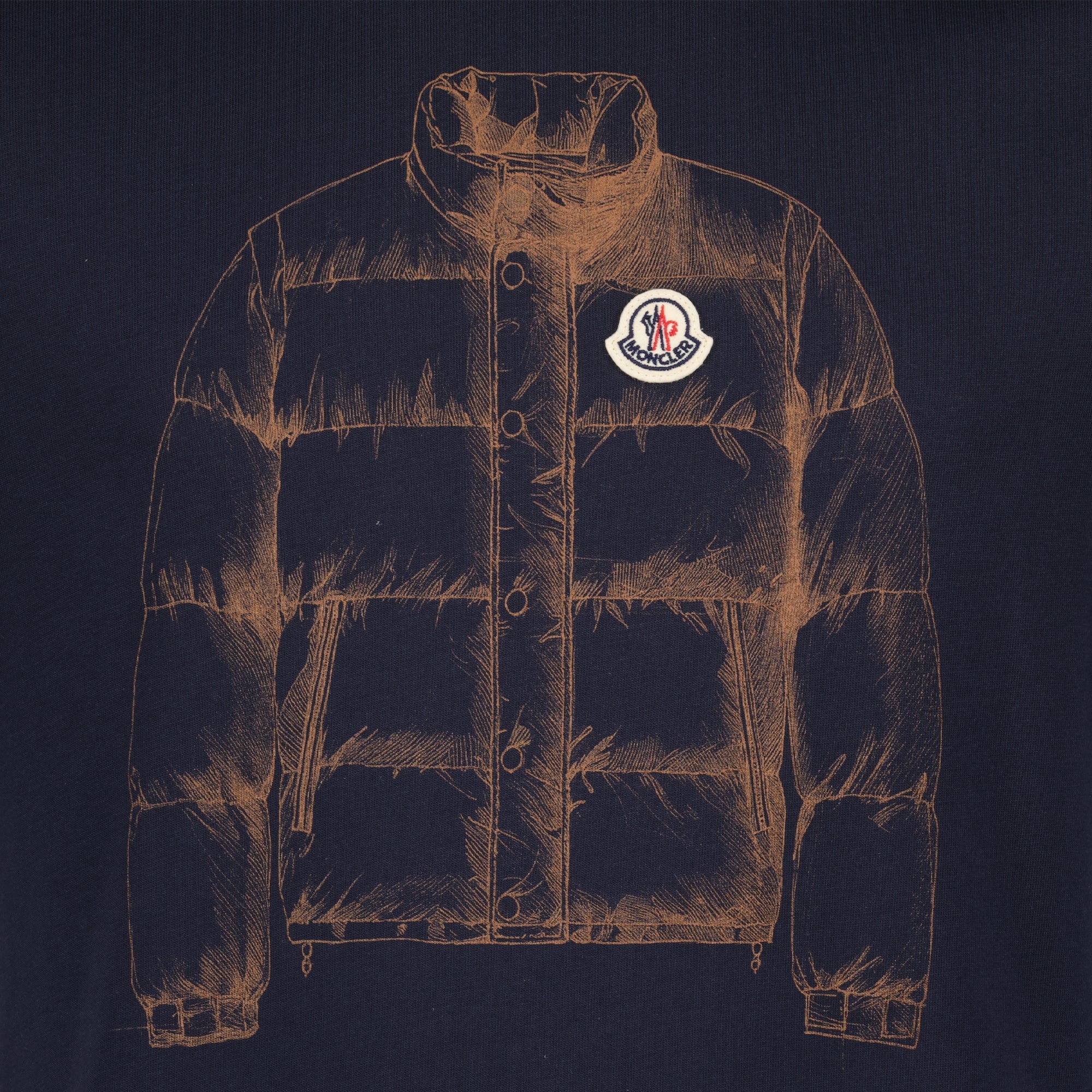 T-shirts T-shirt à imprimé doudoune bleu marine Moncler Bleu foncé Homme