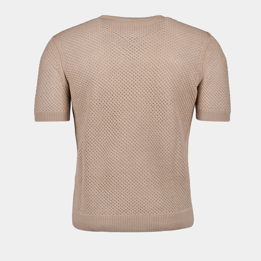 Camisetas Sweater em Malha Fendi Bege Homme