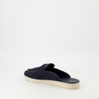 Scarpe aperte Mule in Pelle Suede Prada Blu scuro Homme
