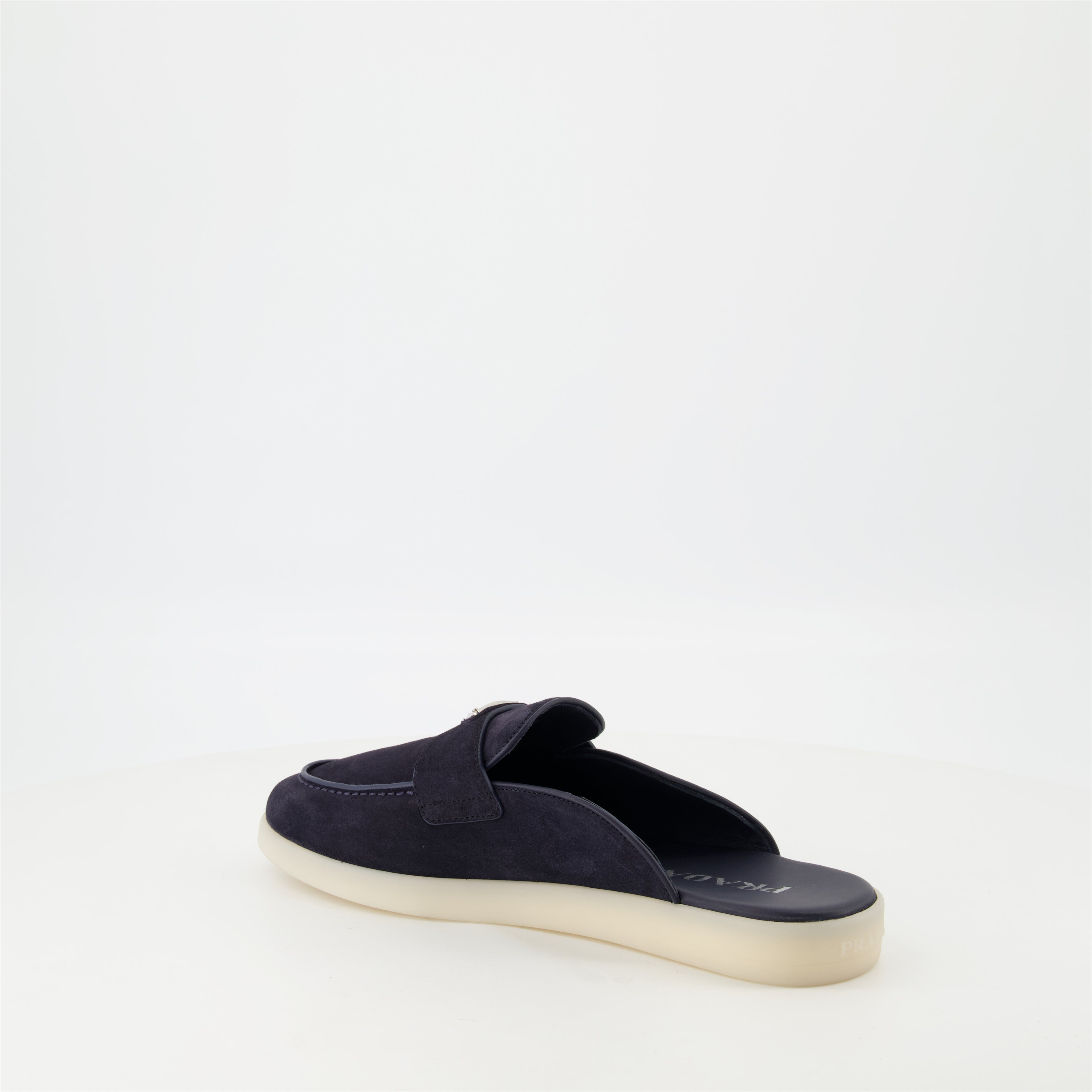 Zapatos abiertos Mules de Cuero Ante Prada azul oscuro Homme