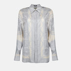 Camisas Camisa de Seda Barocco Versace Cinza Femme